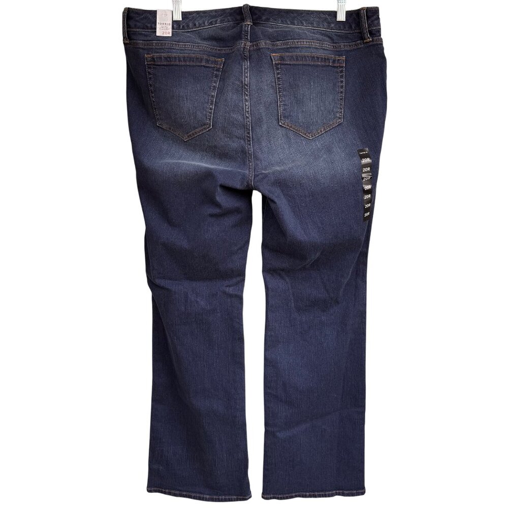 Torrid Denim 20R Relaxed Boot Blue Fortune Jeans Dark Wash Cotton Spandex New - Picture 2 of 15